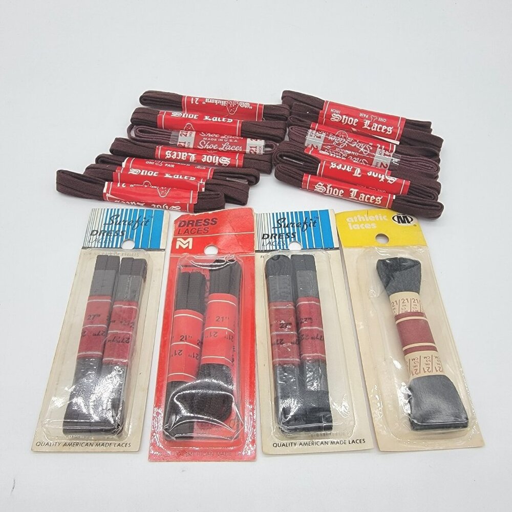 Lot of 18 Pairs Vintage‎ Shoelaces Shoe Laces Mixed Size/Colors Dress Athletic
